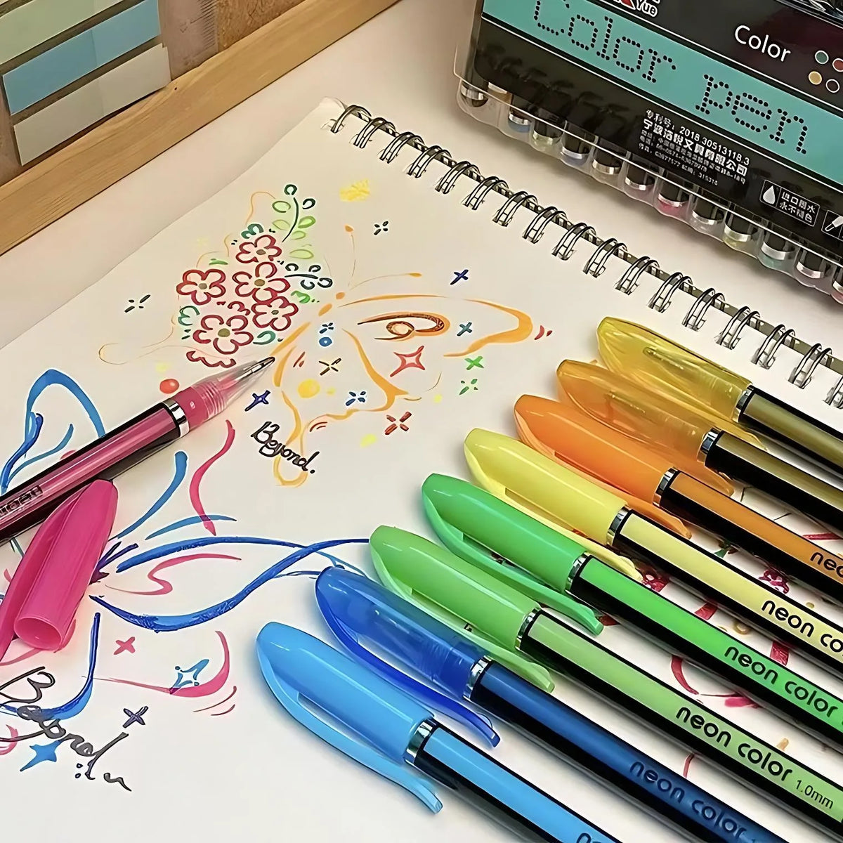 60Pcs Gel Pen Set Glitter Metallic Neon Pastel