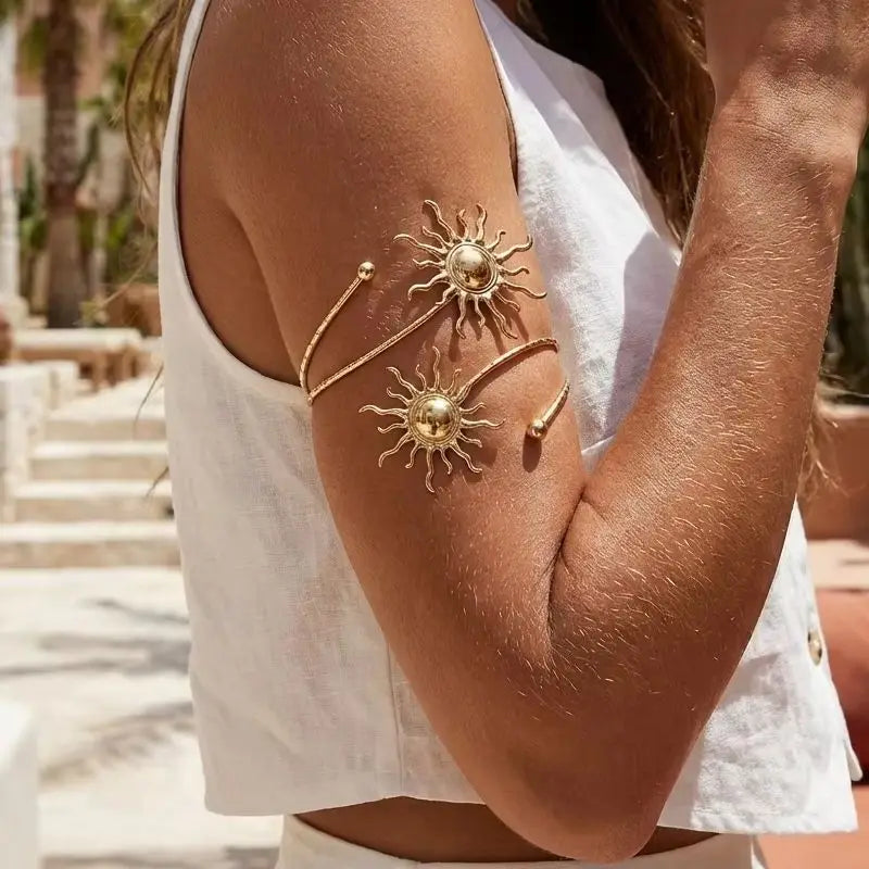 Elegant Sun Adjustable Cuff Bracelet for Women Unique