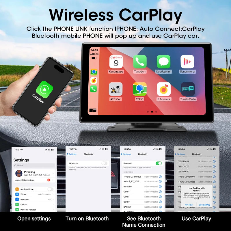 7/10 inch Carplay Car Smart Screen Multimedia Video player Wireless