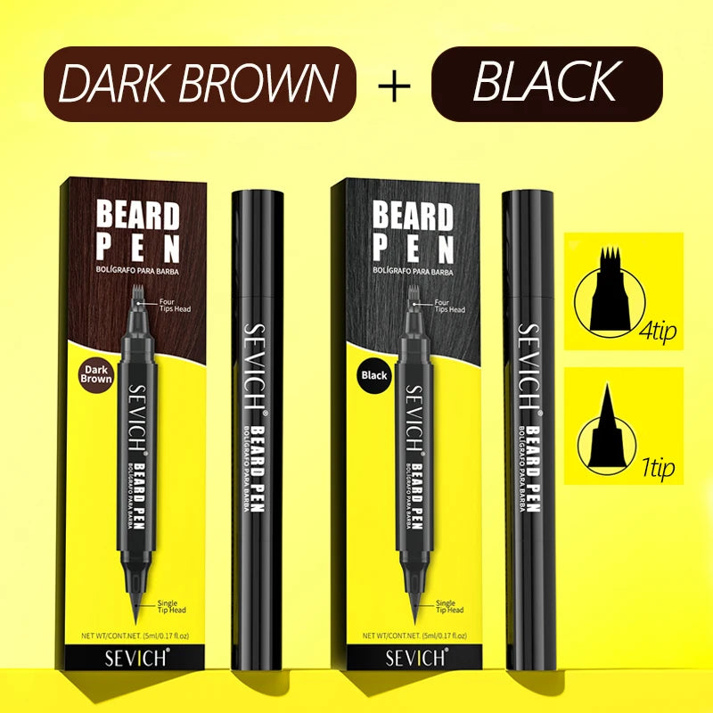 Natural Beard Dye Pen Long Lasting Beard Coloring For Men Beard Filler Pencil Removal White Grey Hair Moustache Coloring Shaping