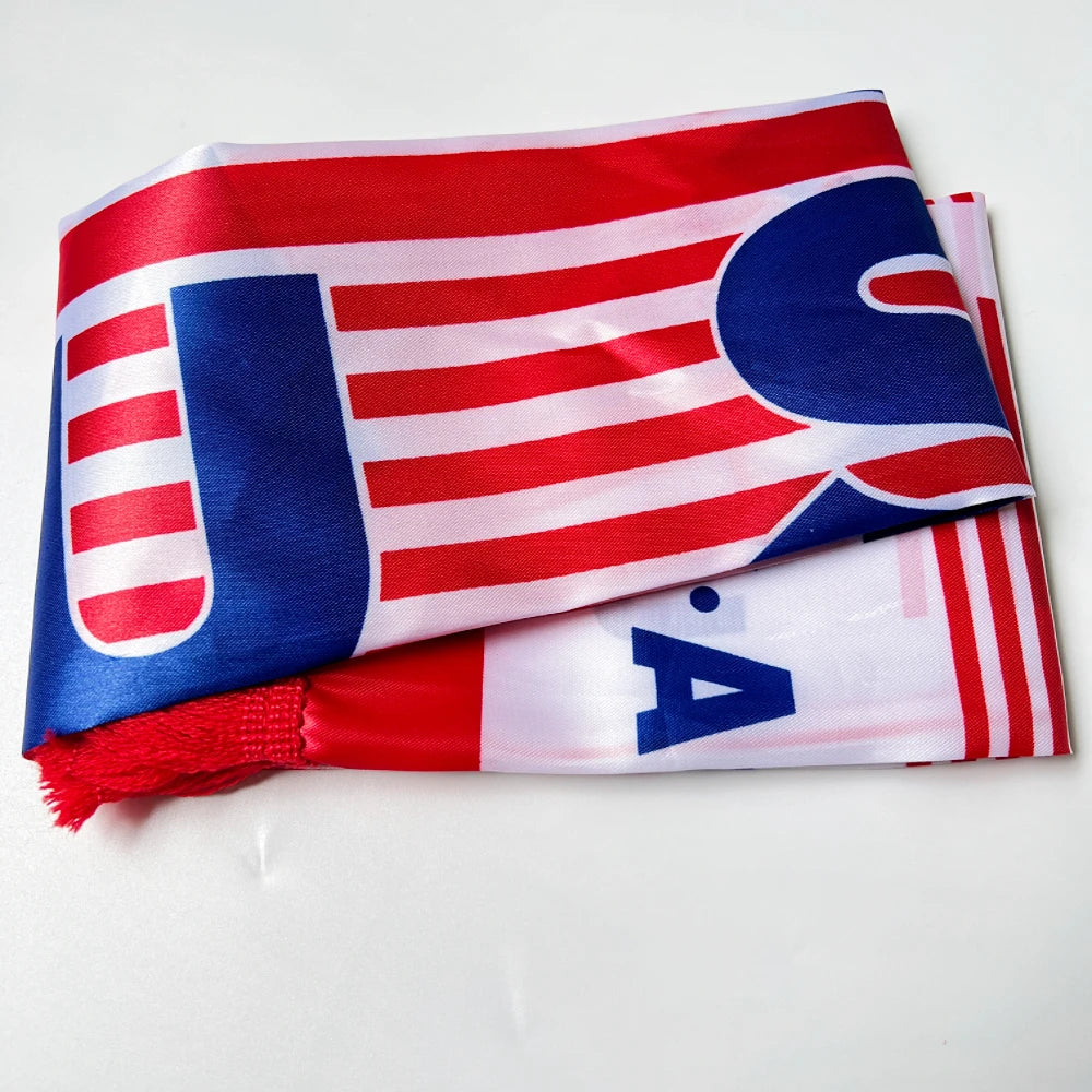 2026 USA MexicoNetherlands scarf flag  14x135cmDouble-sided Printed Satin Iraq  Haiti France scarf flag