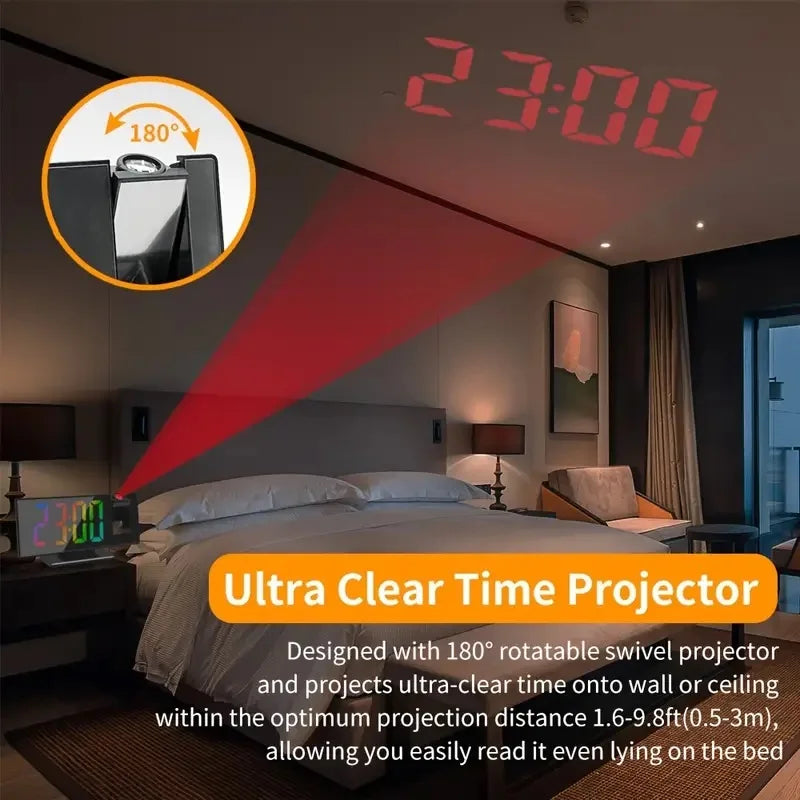 Projection alarm clock  multifunction Intelligent luminous clock