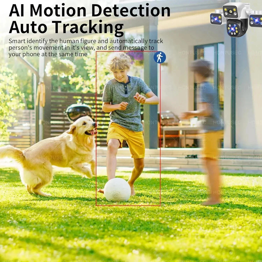 Tuya SmartLife 3 Screens Outdoor WiFi Security Camera PTZ 6K 12MP