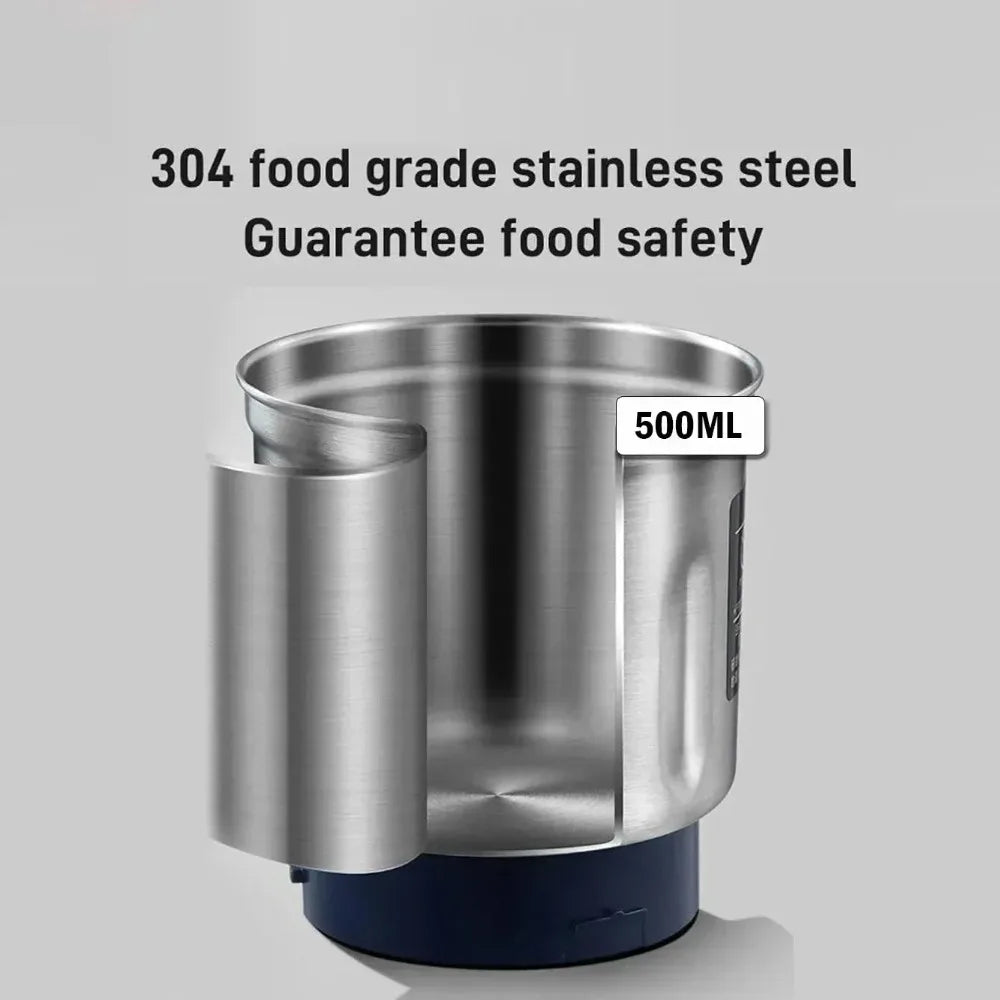 TINSOL Household Kitchen Stainless Steel Electric Coffee Bean Grinder 500 ml
