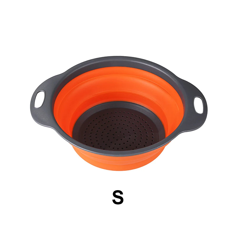 Silicone World Folding Drain Basket Fruit Vegetable Washing