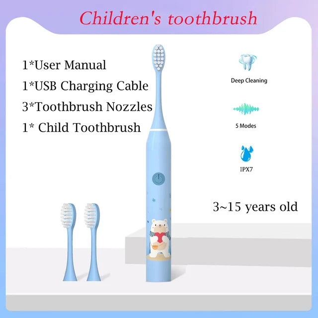 Children's Clean Sonic Electric Toothbrush Cartoon