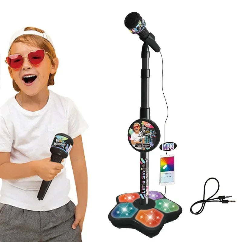 Kids Microphone Toy with Stand Karaoke Song Music Instrument