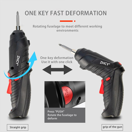47Pcs 4.2V Rechargeable Cordless Electric Screwdriver Mini Drill Set With Lithium Battery For Household Maintenance Power Tools
