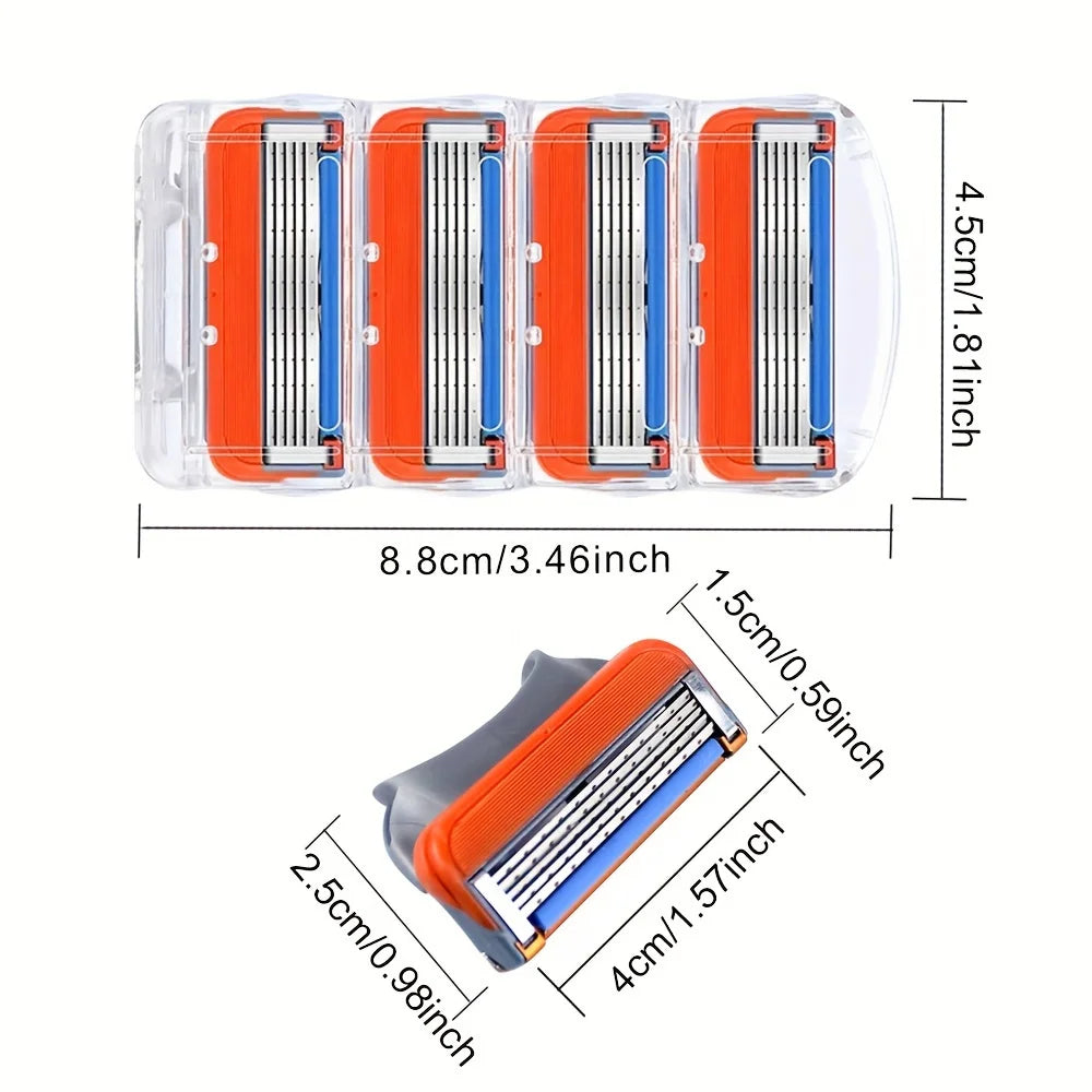 4/12/16 Pcs 5-layer Men's Razor Fusion Pro Power Shaving Shaver Male Face Beard Hair Trimmer 5 Layer Blades Replacement Refills