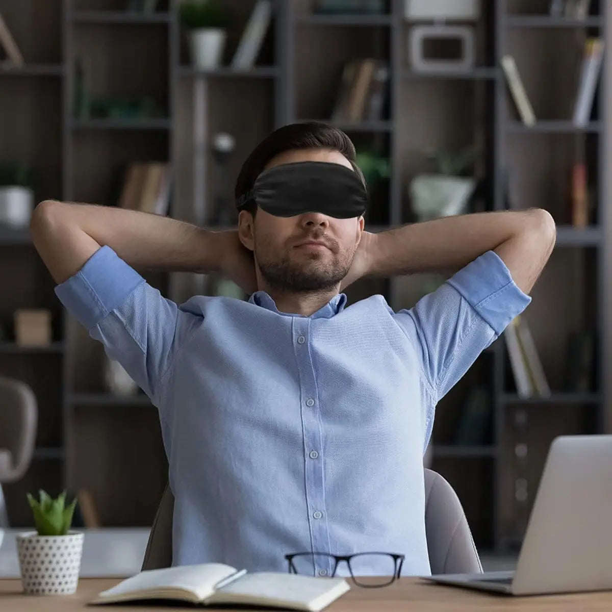 2-Pack Silk Sleep Mask - Elastic Blackout Eye Mask & Blindfold for Full Night'S Sleep, Light Blocking, Adjustable Strap