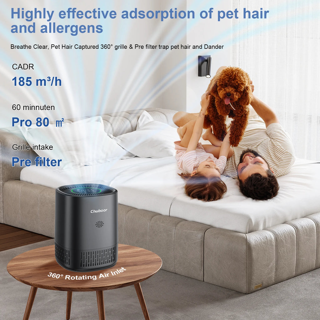 Chuboor Air Purifiers for Bedroom Home ,Filter Cleaner with Sponge Filters