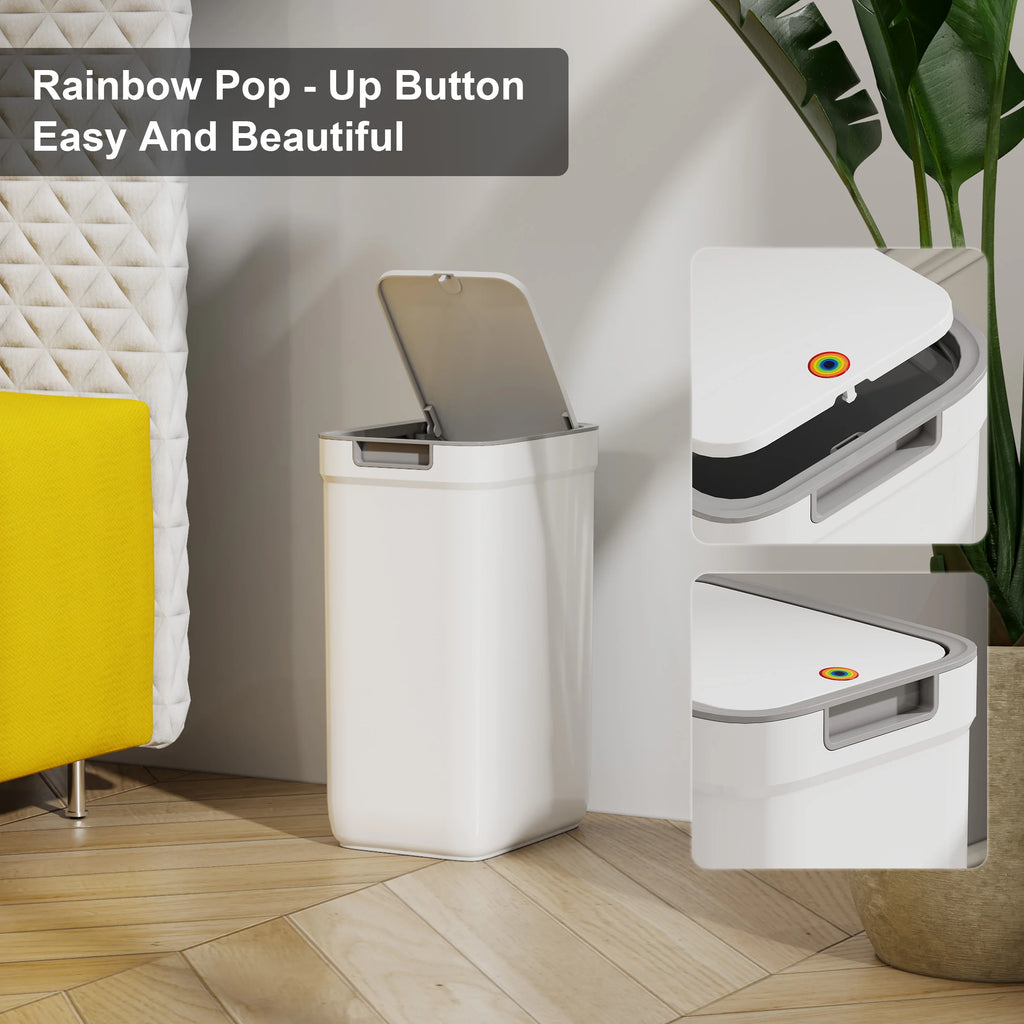 Touchless Bathroom Trash Can Odor-Sealing,