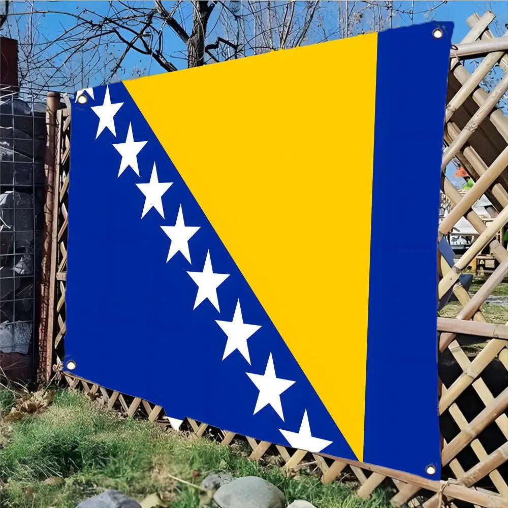 Flag of Bosnia and Herzegovina Flags Edgeless four-ring hanging