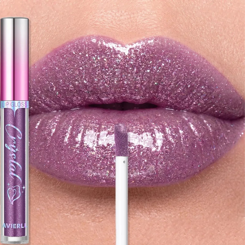 8 Colors Glitter Shimmer Lip Gloss Moisturizing Long Lasting Diamond