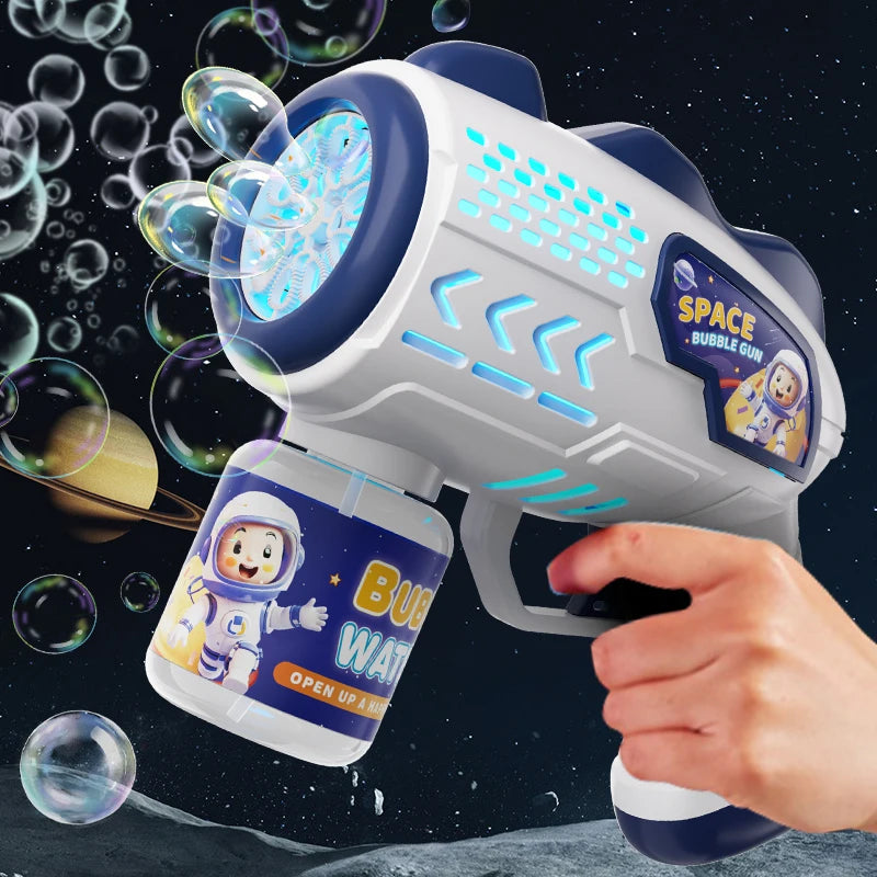 Fully Automatic Space Bubble Machine, Children's Electric Toy, Light-Up Handheld Bubble Gun [Does Not Include Bubble Liquid or Batteries] [Christmas Gift]
