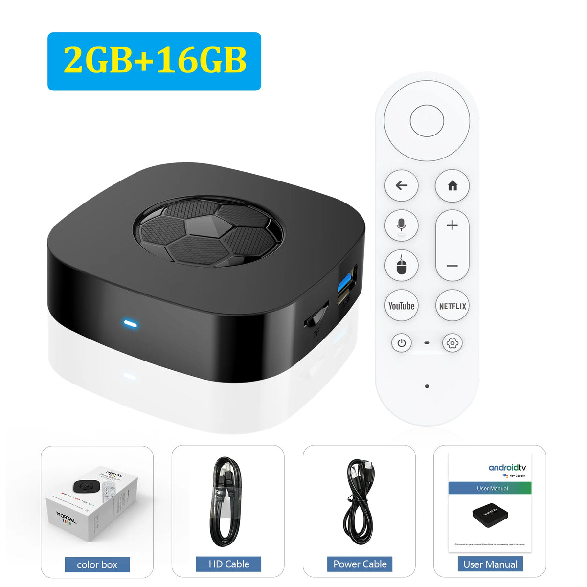 T1 Ultra Android 16 TV Box 8GB+128GB WiFi6 BT5.4 Voice Remote HD 4K