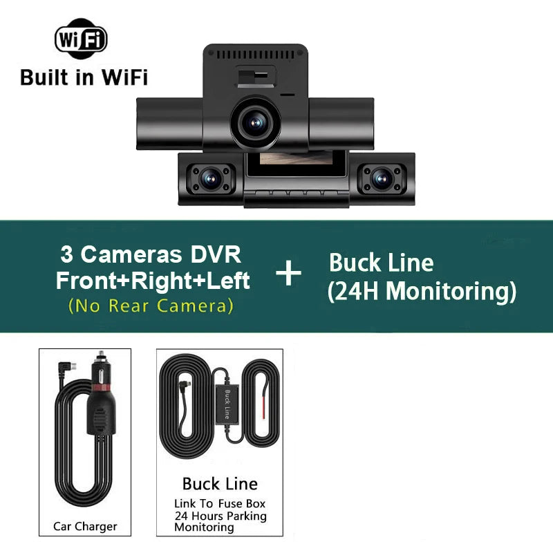360°Auto Car Camera 1080P Video Recorder 3/4 Lens WIFI DashCam
