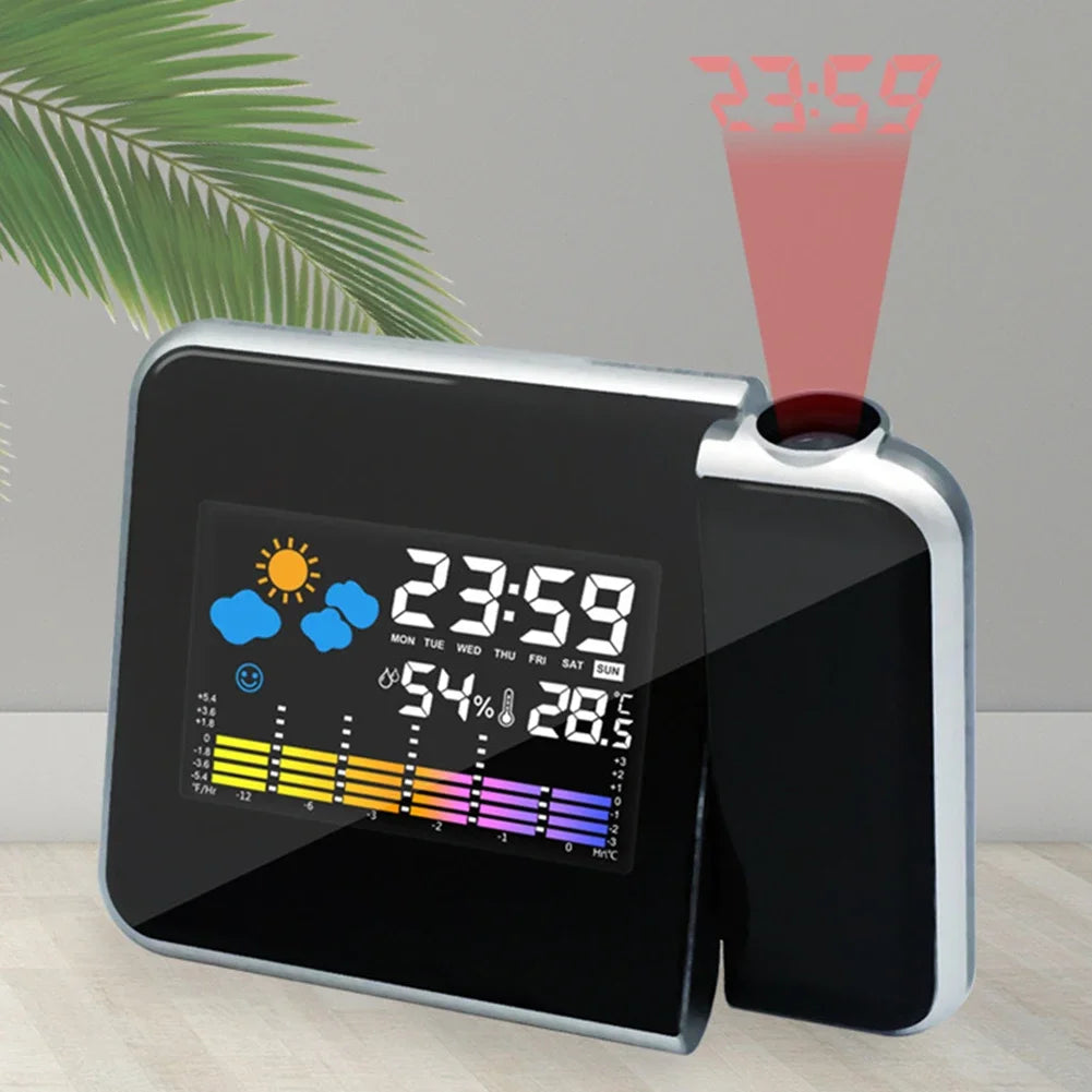 Digital Projection Electronic Clock Color Display Alarm