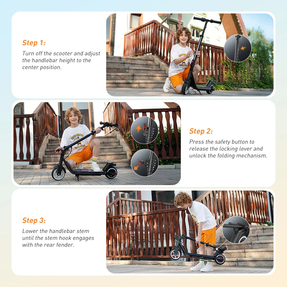 iK3MAX iScooter Child Electric Scooter 200W 4.5Ah Scooter 13KM Range Foldable Kids Scooter Solid Tire Bluetooth Audio Child e-Scooter