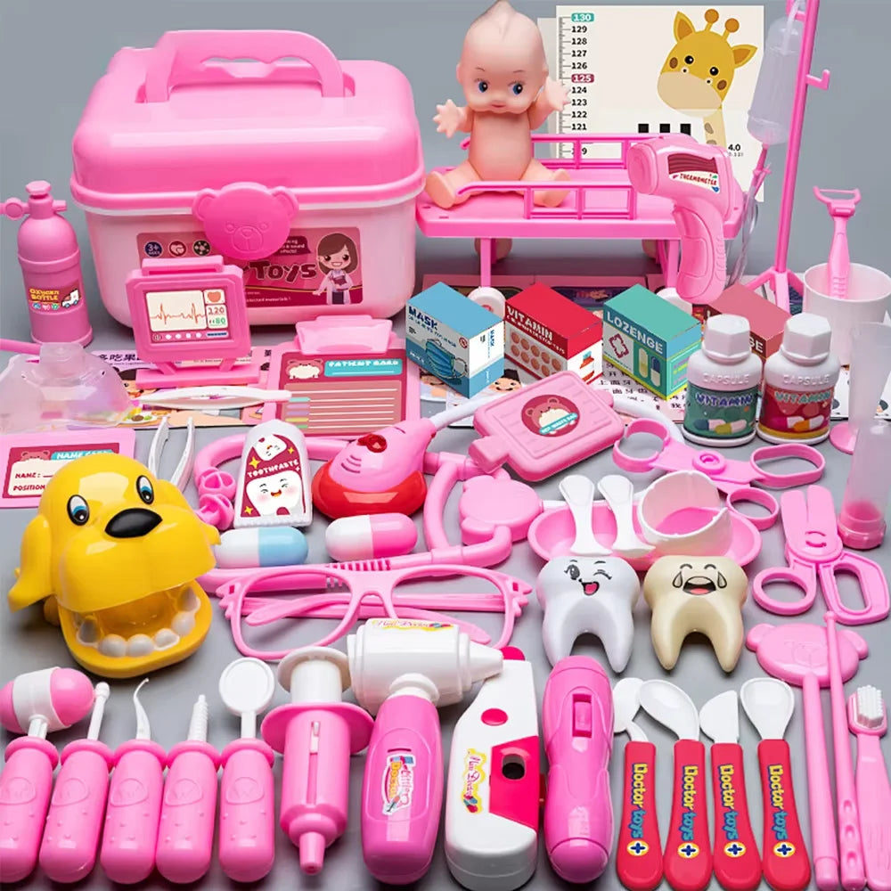Doctor Nurse Role Play Set Medical Tools With Stethoscope Injectors In A Pretend Play Trolley Box Ideal Gift for Kids Boys Girls