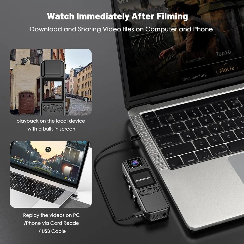 4K Mini Body Camera Audio Video Recording Police Wearable Body