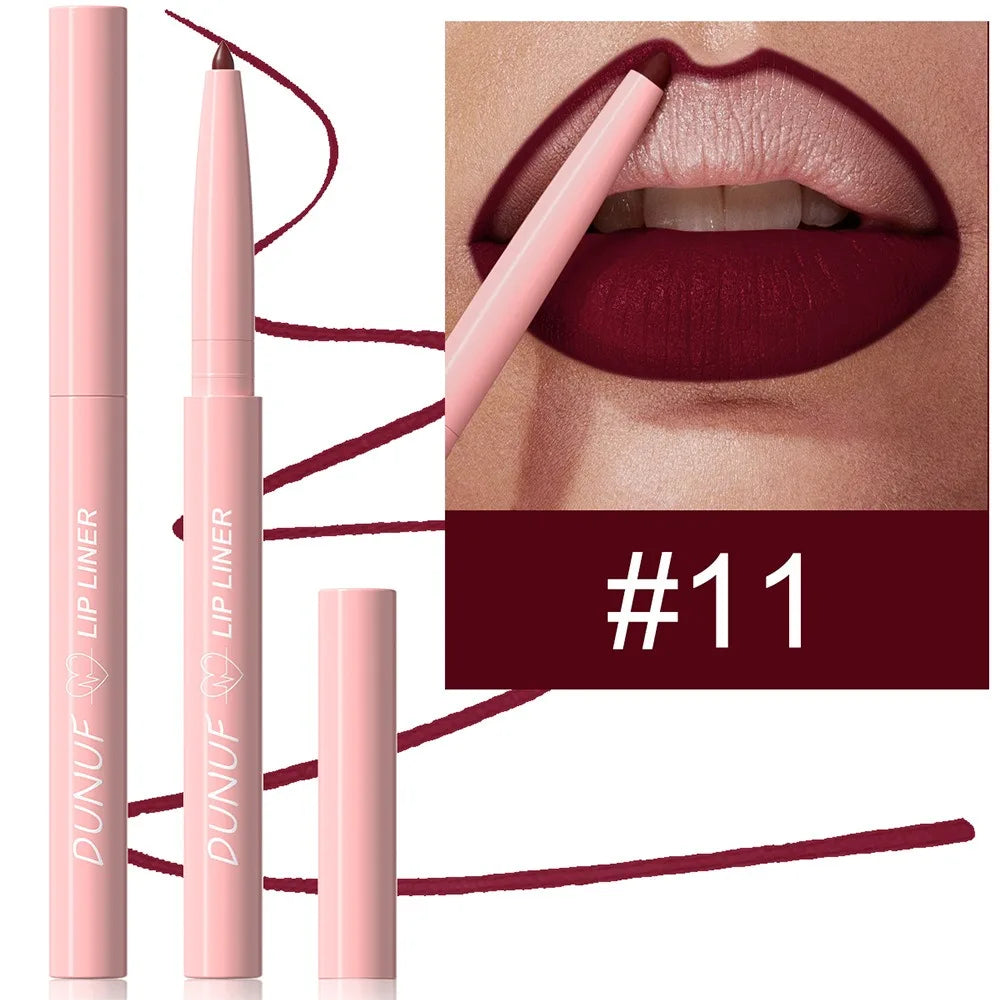 Multi Color Matte Lip Liner Crayon, Velvet Waterproof Lip Pencil