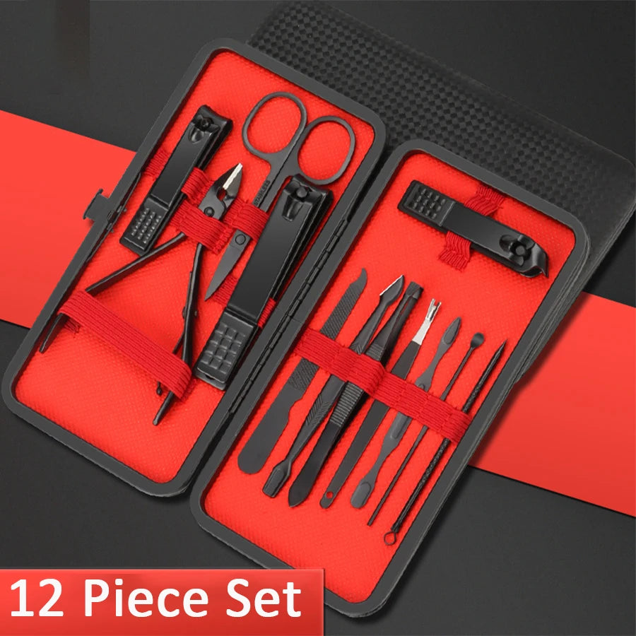 7/10/12/18/20/24PCS Set Professional Fingernail Toenail Set Stainless Steel