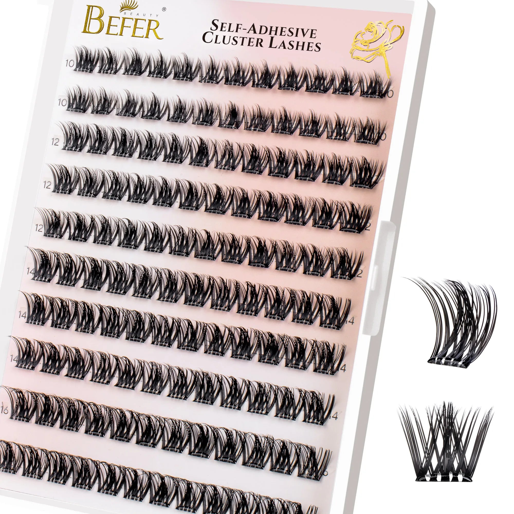 Befer Self-Adhesive Lash Clusters Clear Pre-Glued Eyelashes Cluster 150pcs Manga Natural Makeup Fluffy False Eyelashes Supplier