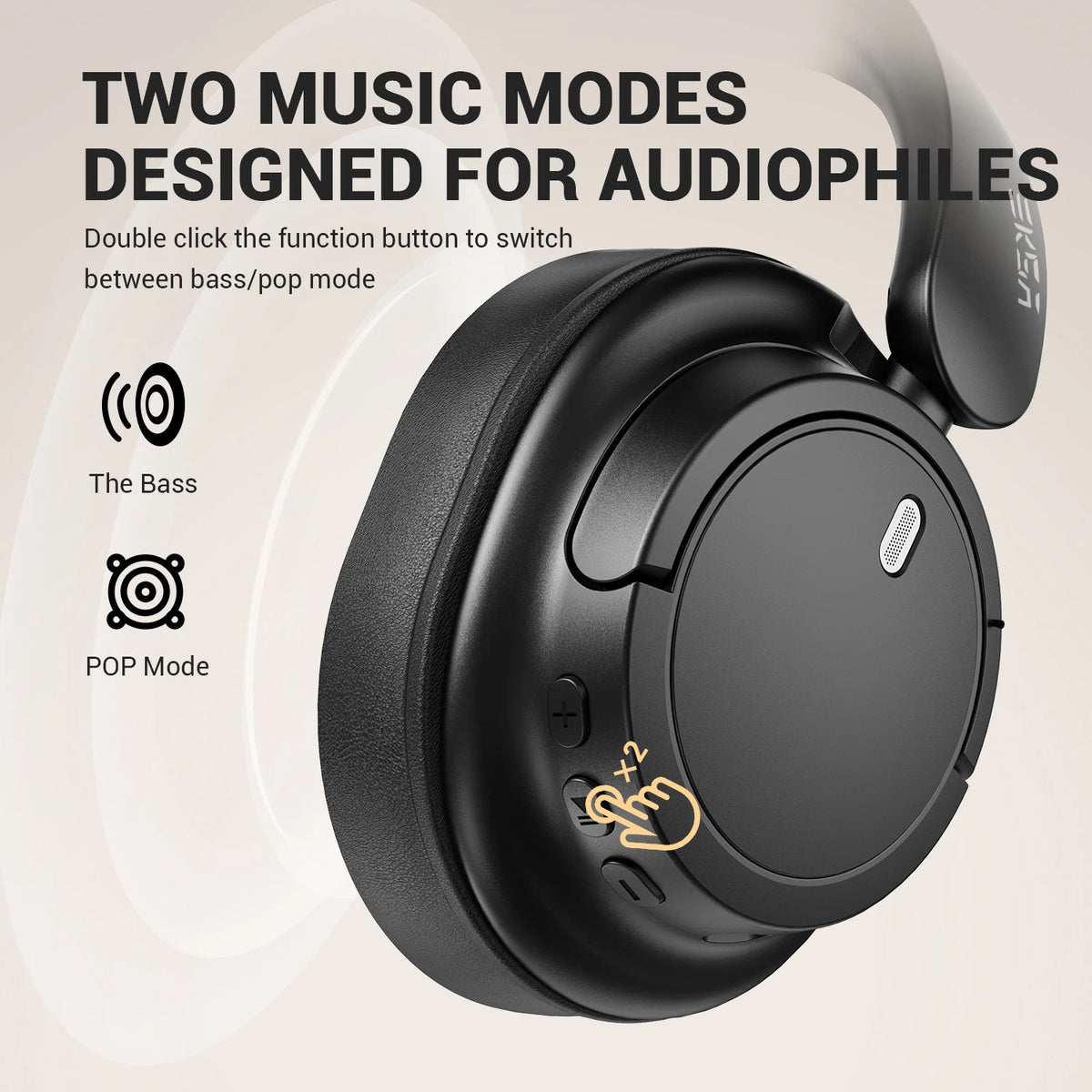 Bluetooth 5.3 Wireless Headphones 90H Playtime 40mm