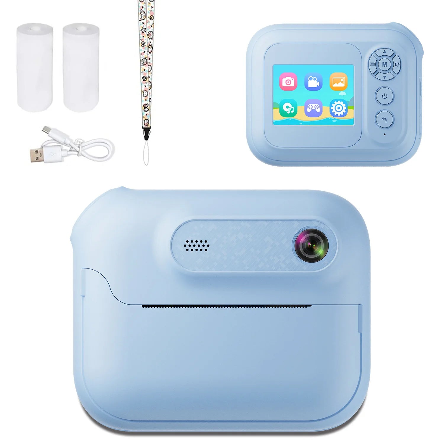 Instant Print Camera for Kids, Kids Camera for 5-1, 32MP HD 1080P Digital Camera with 3 Rolls of Printer Paper
