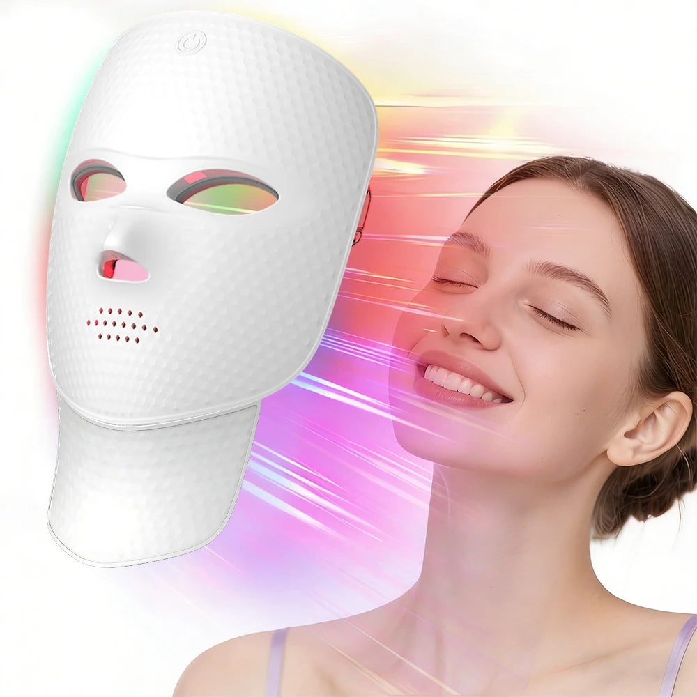 Wireless 7 Color Photon Face Neck Mask Red Light Anti Wrinkle