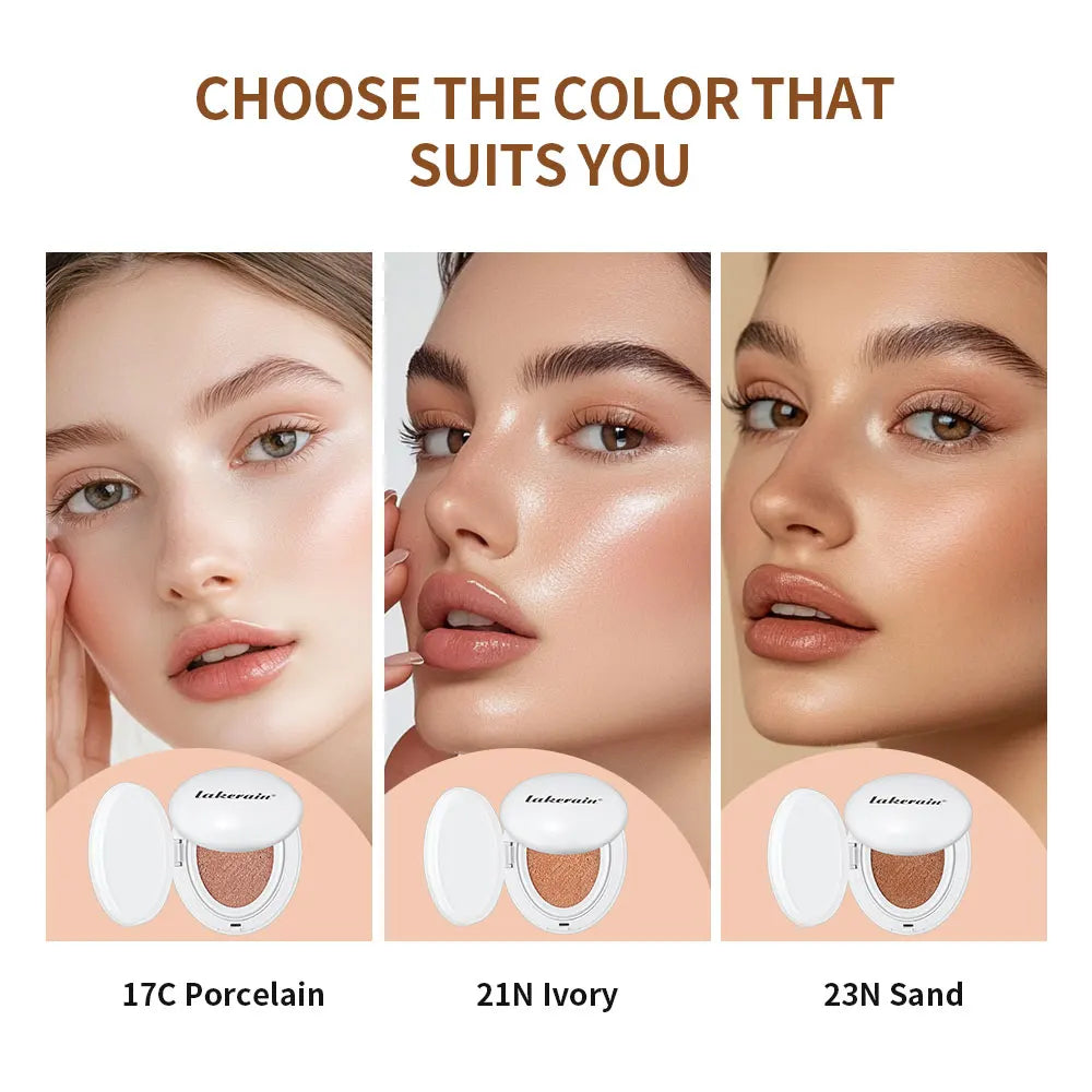Korean Air Cushion Foundation Lightweight Natural Moisturizing Buildable Coverage Long-lasting Waterproof Women's Base Makeup