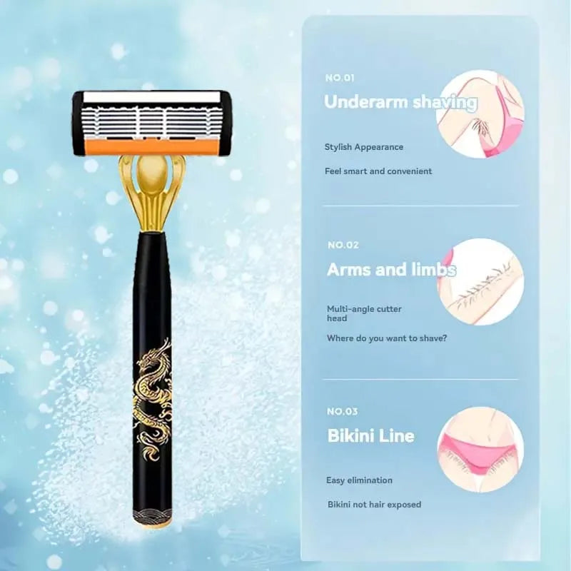 Men's safety razor, anti-slip handle, sharp and smooth blades