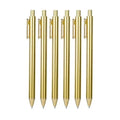 Gold Slim Ballpoint Pens Bulk Retractable Black Ink 1 mm