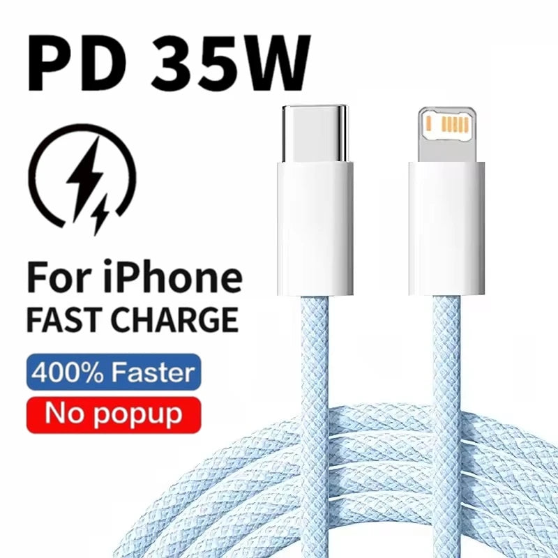 35W Fast Charge PD Cable For iPhone 13 14 Pro Max 11 12 mini X XR XS Max 7 8 Plus