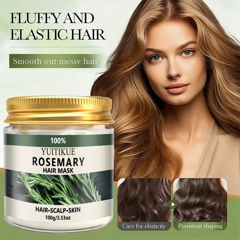 YUITIKUE 100% Rosemary Hair Mask | 3-in-1 Care For Hair, Scalp & Skin | Natural Nourishment & Gentle Hydration Treatment 100g