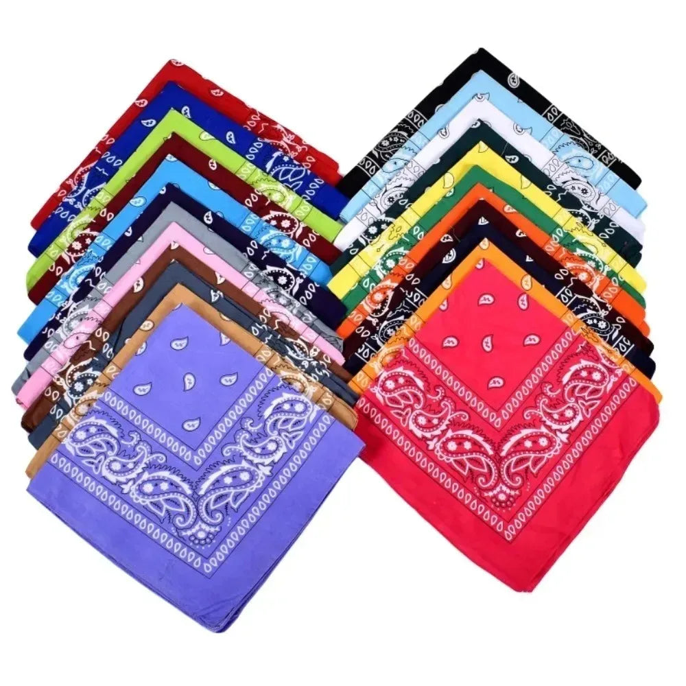 Fashion Hip Hop Wine Red Hair Scarf Unisex Retro Square Scarves Headwear Bandanna Hair Band Neck Wrist Wrap Band Accessories