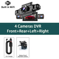 FHD 1080P 4 Channel Full HD Car DVR Wifi Dash Cam 4 Cameras Dashcam Video Recorder Night Vision Black Box Cabin 24H Parking