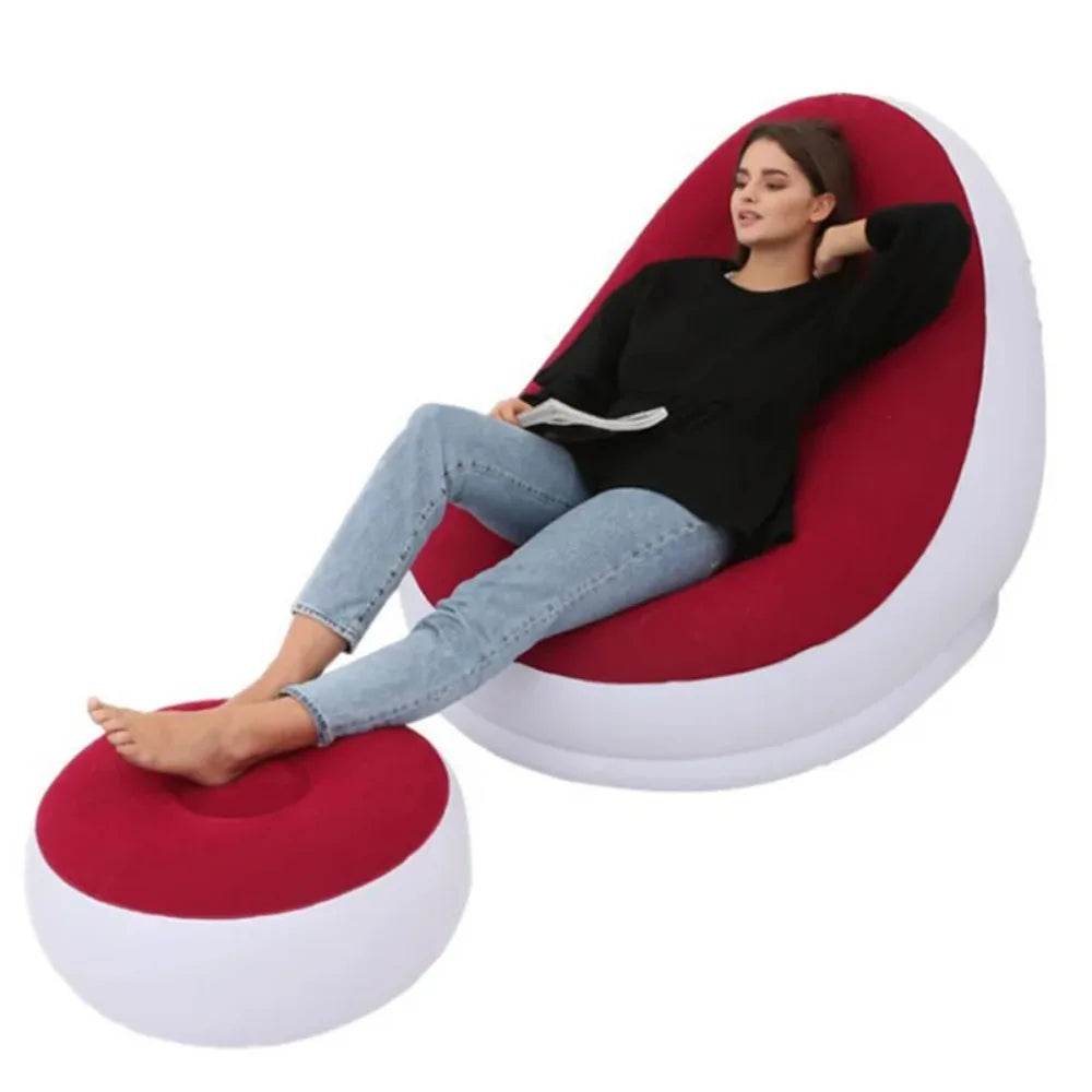 Lazy Inflatable Lounge Chair for Adults Folding Portable