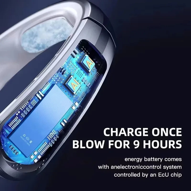 8000mAh USB Hanging Neck Fan Portable Bladeless