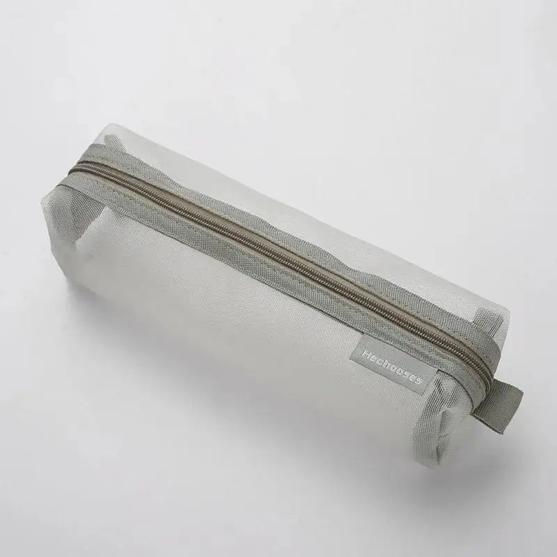 Cute Aesthetic Transparent Mesh Pencil Case