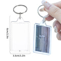 50/1pcs Blank Photo Frame Keychain Clear Acrylic Keyring Insert Photo