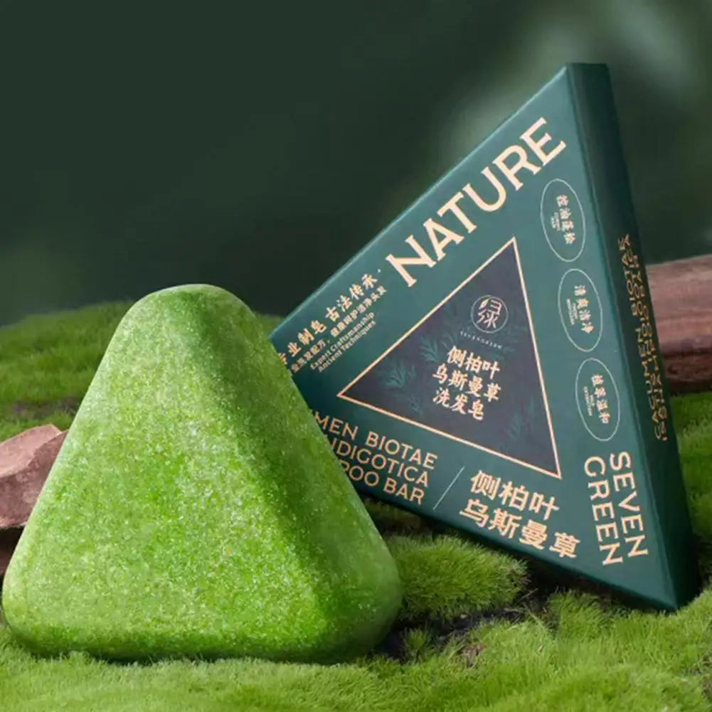 120g Seven Green Platycladi Usman Grass Handmade Shampoo Soap