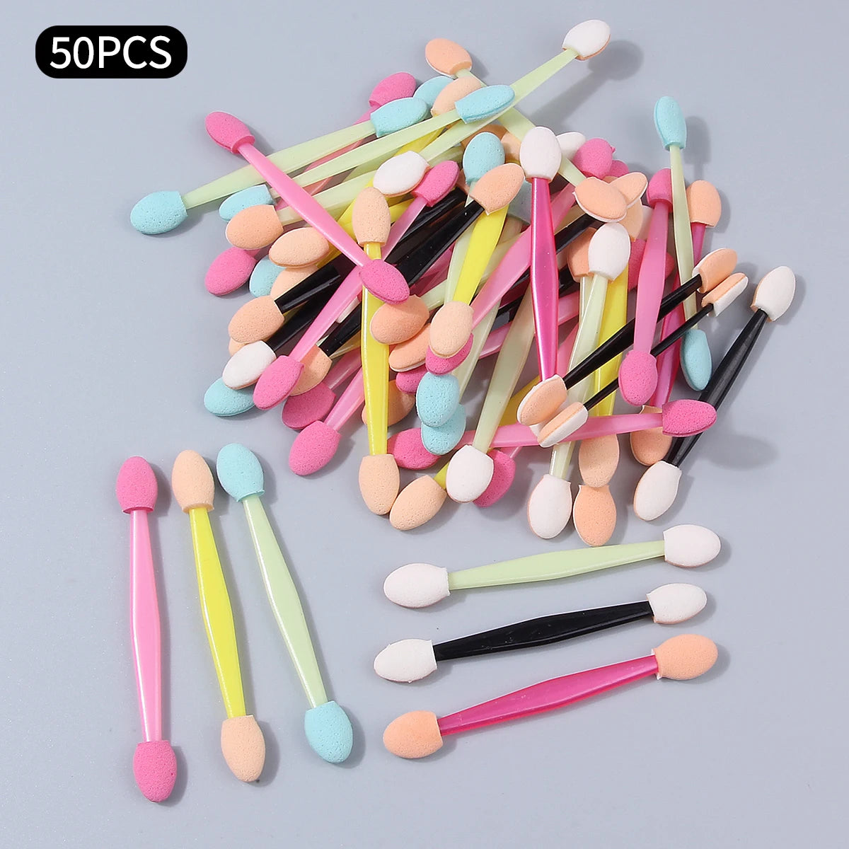 Wholesale 50Pcs Disposable Eyeshadow Brush Portable Double End Sponge Eye Shadow Applicators