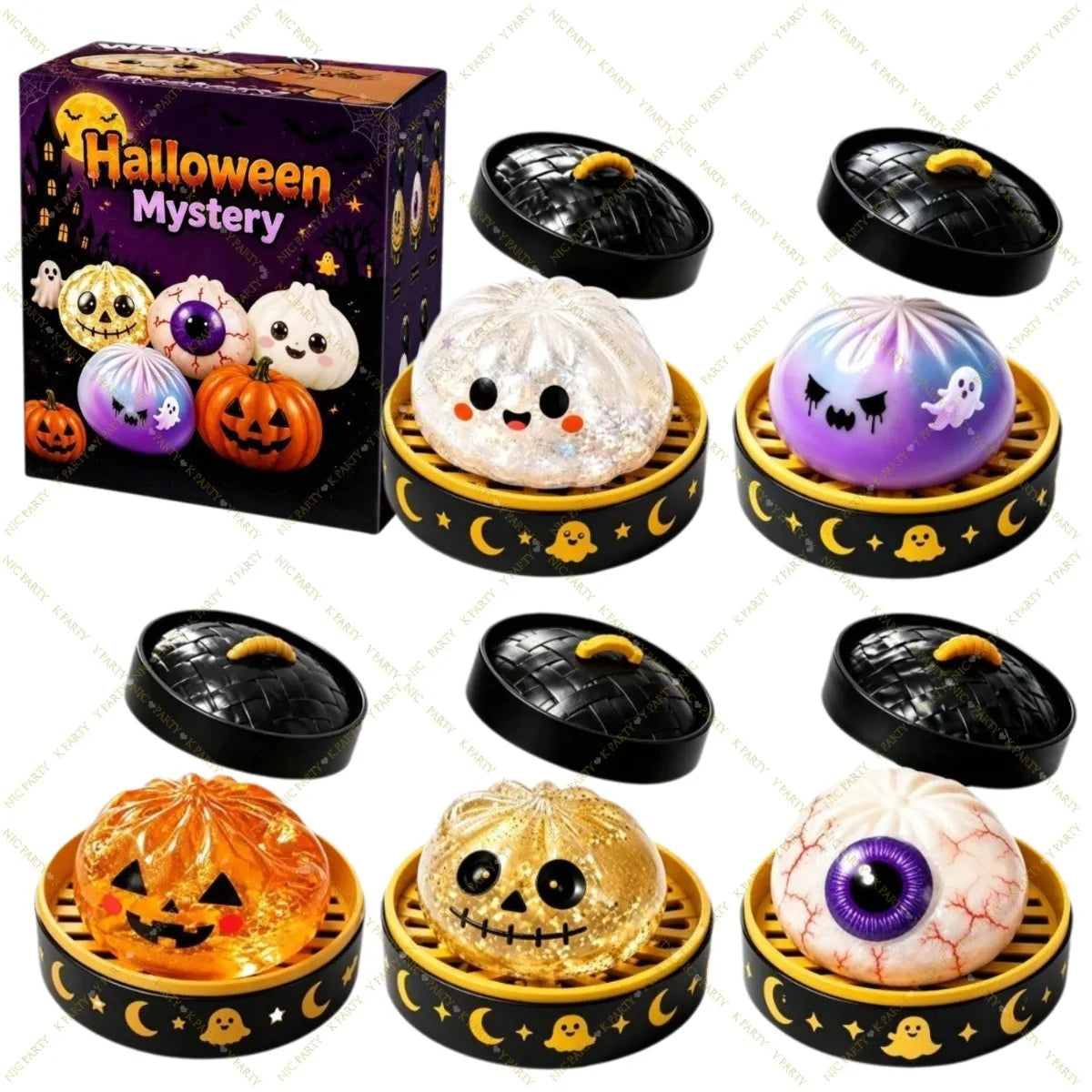 Halloween Party Theme Soft Squishy Dumpling Squishy Steam Box