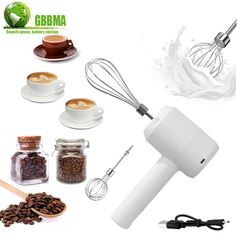 Diwiter 1 PCS Wireless Electric Food Mixer Portable 3 Speeds Egg Beater Baking Dough Cake Cream Mixer Kitchen Tools