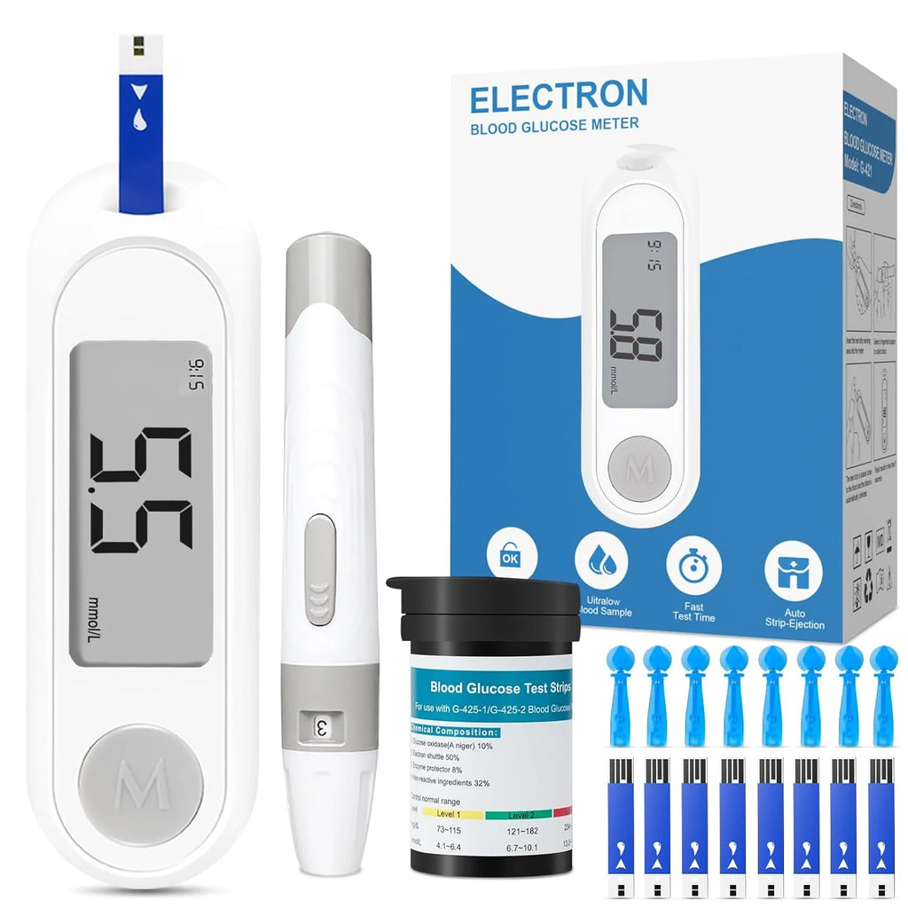 Diabetic Blood Glucose Monitor Kit 50 Test Strips & Lancets