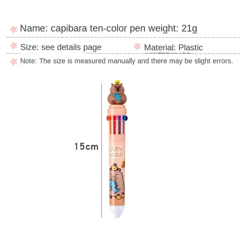 Kawaii Capybara Multicolor Pen 0.5mm Colorful Ink