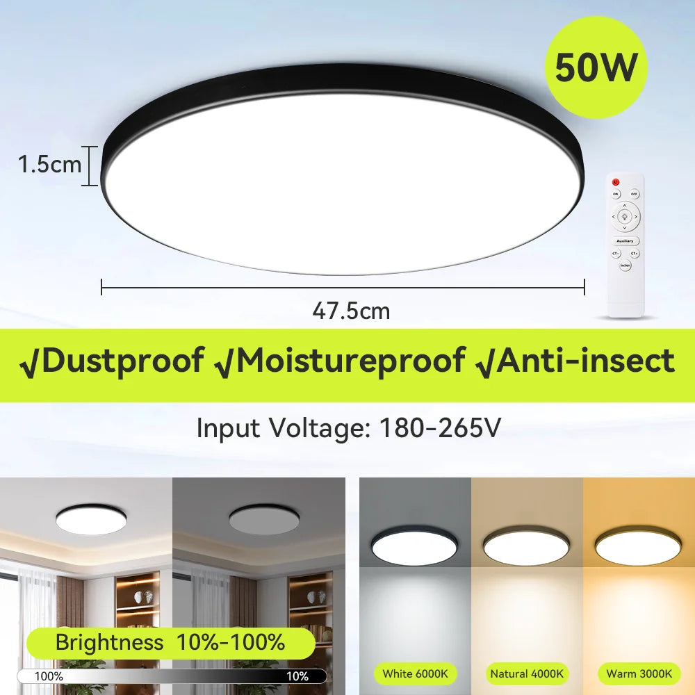Modern Ceiling Lamp With Remote Control Room Decor Dimmable RGB LED Ceiling Light Fixture For Living Room Bedroom Corridor