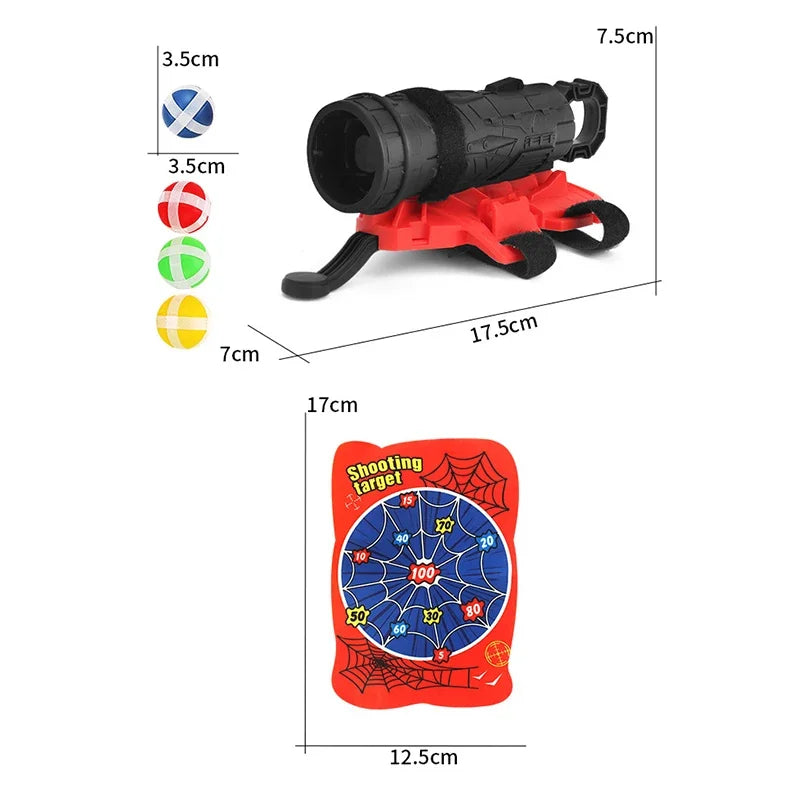 Cartoon Sticky Ball Guns Wrist Catapult Throw Dartboard Target Shooting Launcher